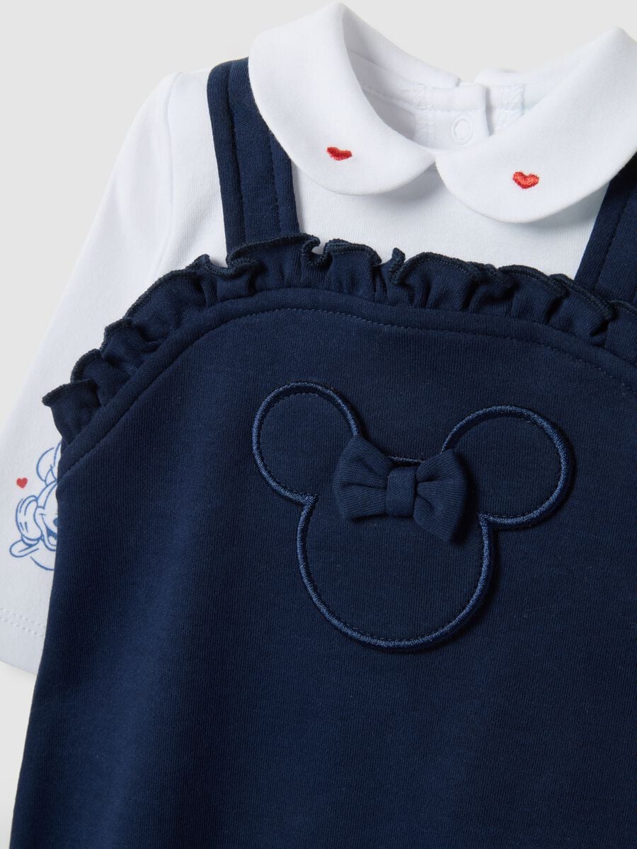 Baby girl regular fit multicolour pure cotton playsuit with Disney embroidery_2