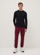 Black long sleeve stretch cotton regular fit T-shirt_1