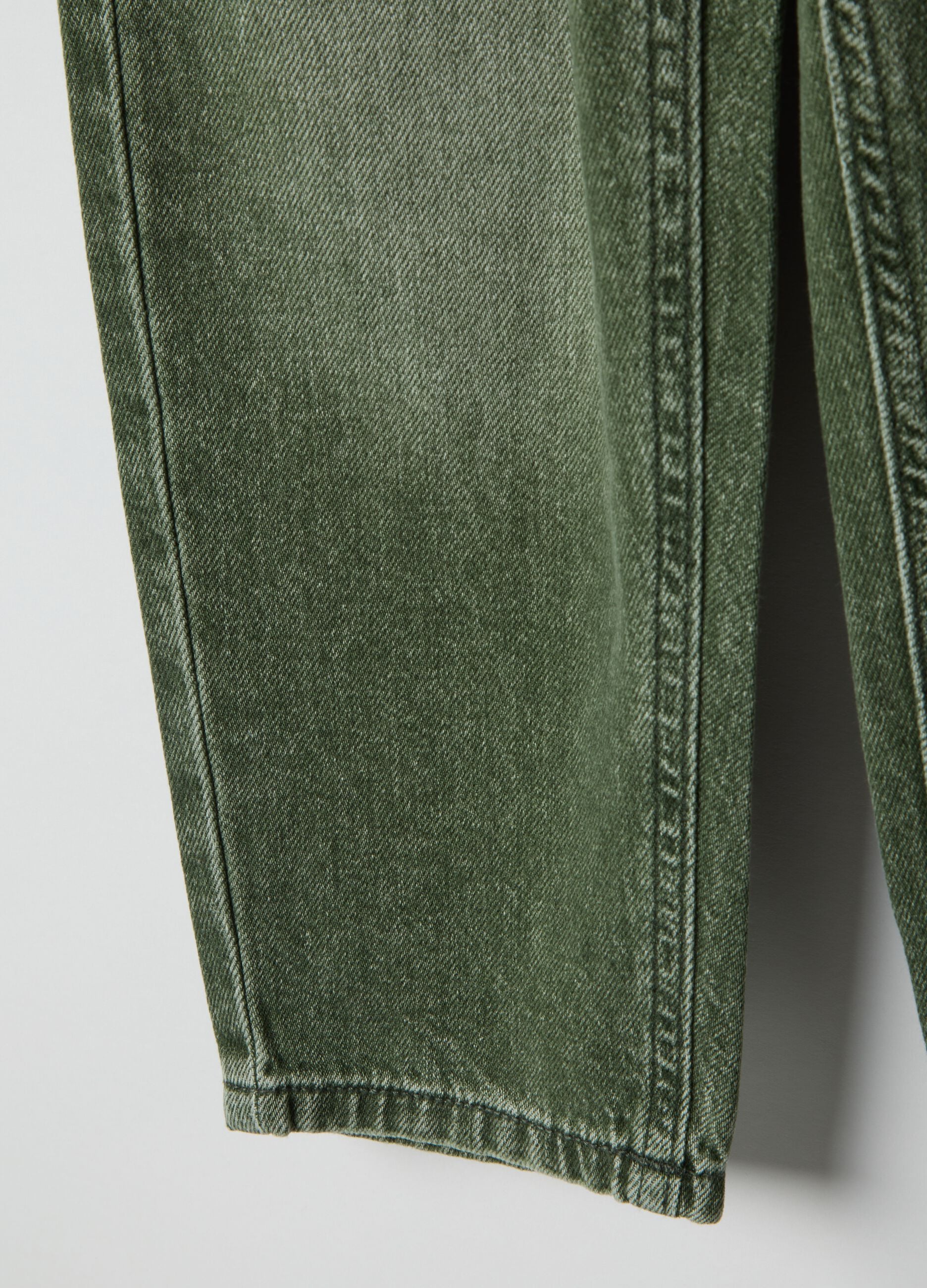 Green pure cotton kids' baggy trousers