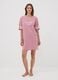 Pink pure organic cotton V-neck nightshirt with print_0