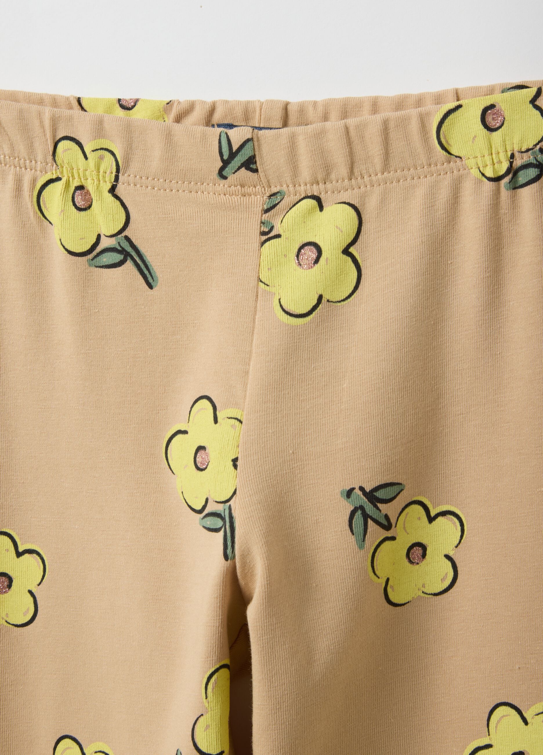 Girls' multicolour stretchy cotton skinny fit leggings with prints