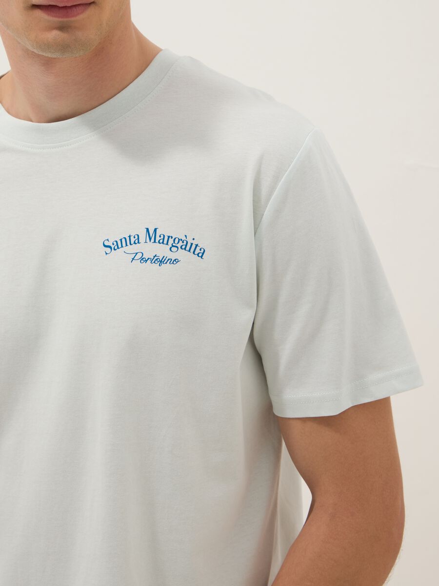 Blue slogan T-shirt in pure cotton, regular fit_2