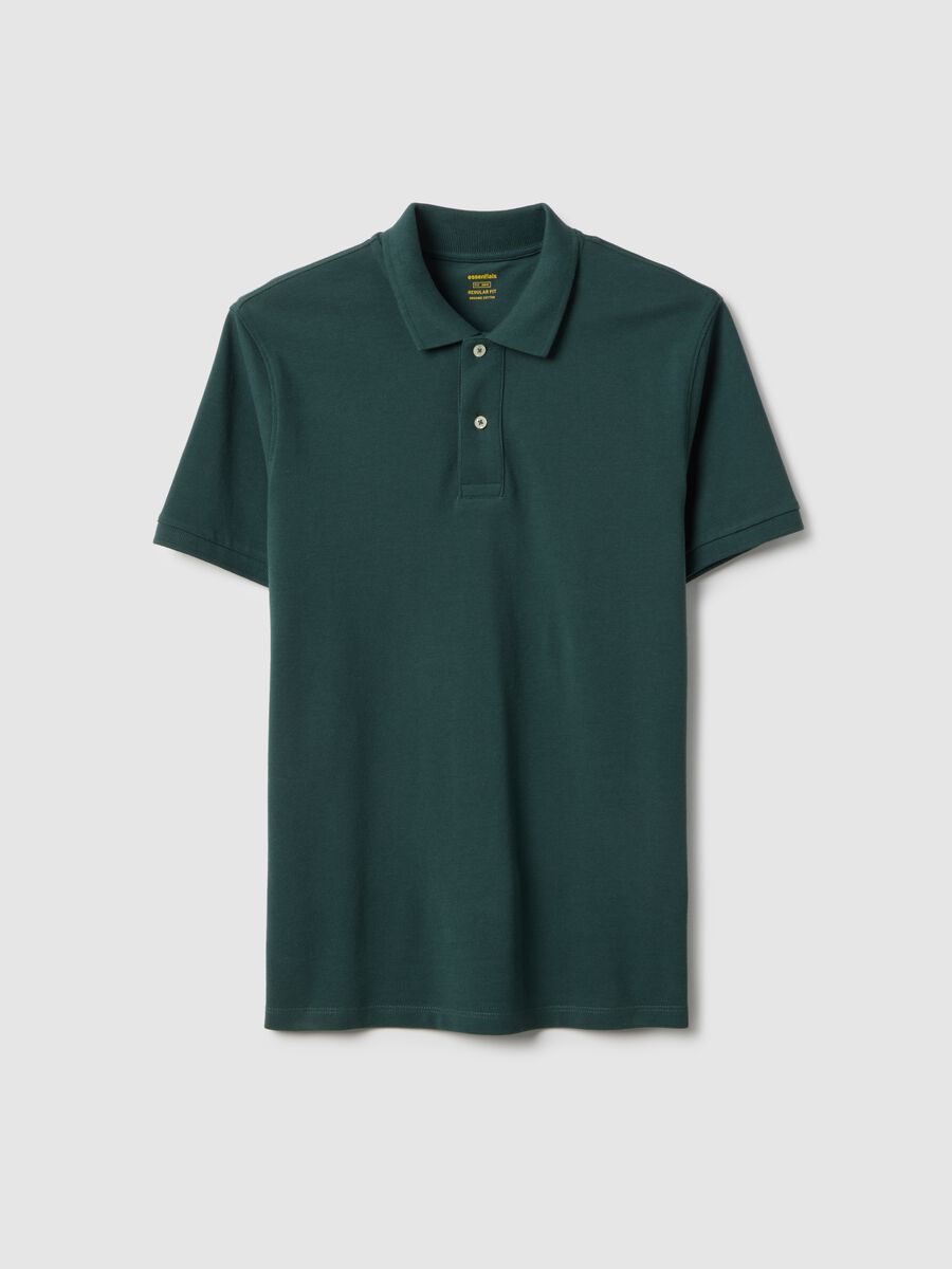 Green pure cotton polo shirt regular fit_0