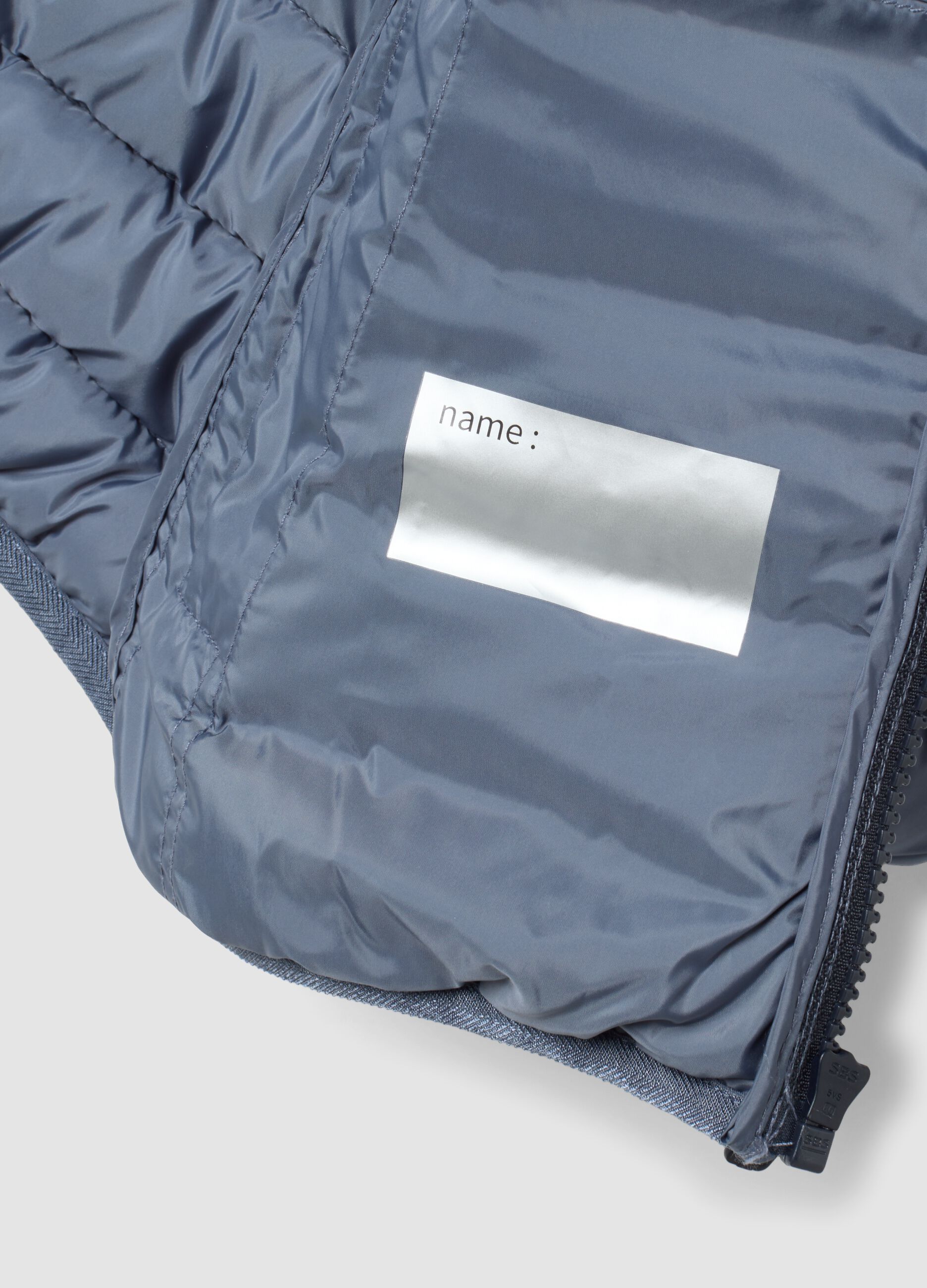 Grey ultralight padded hooded zip jacket for boys