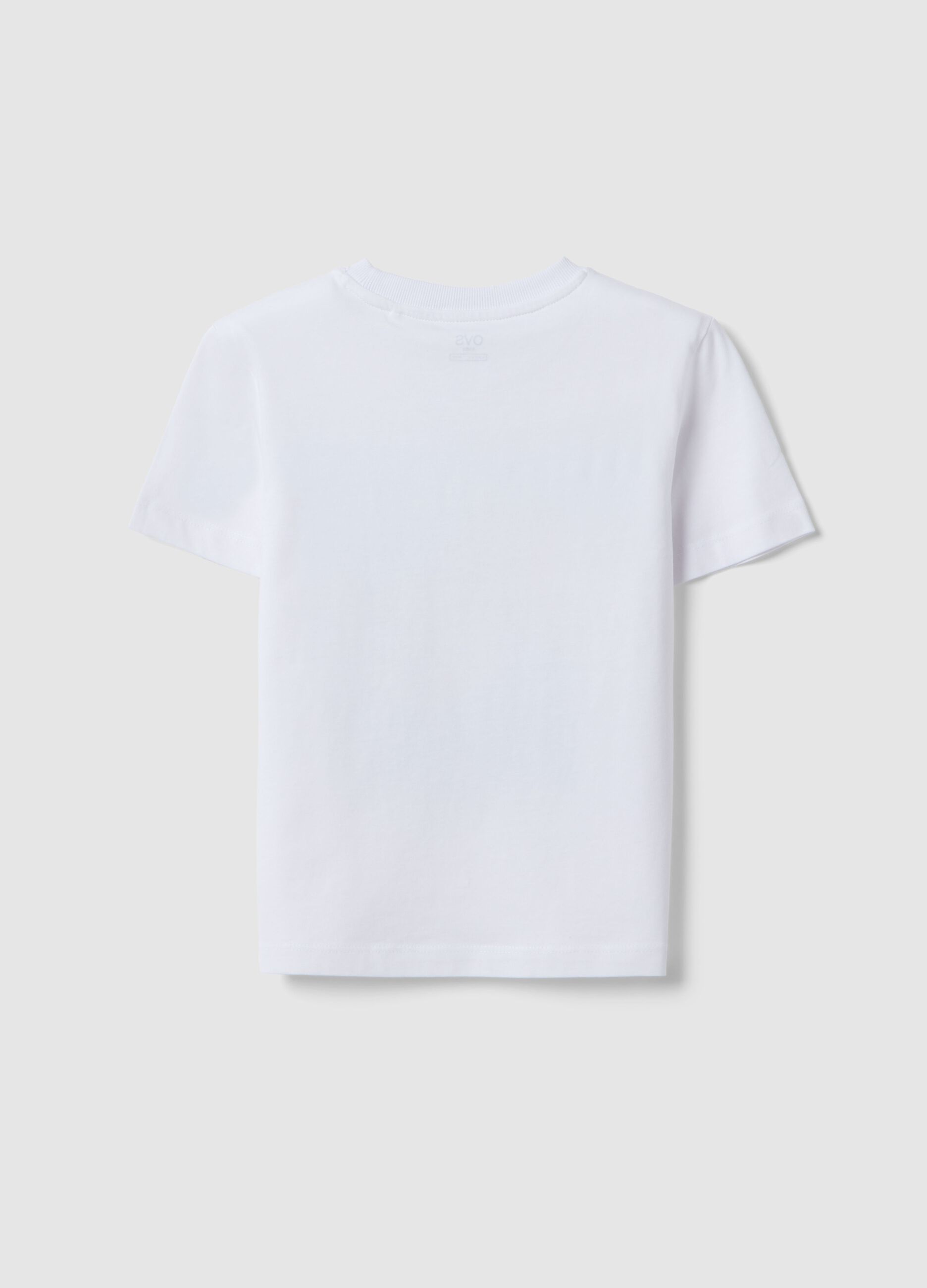 White pure cotton oversized children T-shirt with dinosaurs