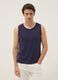 Blue crew-neck cotton vest top, regular fit_2