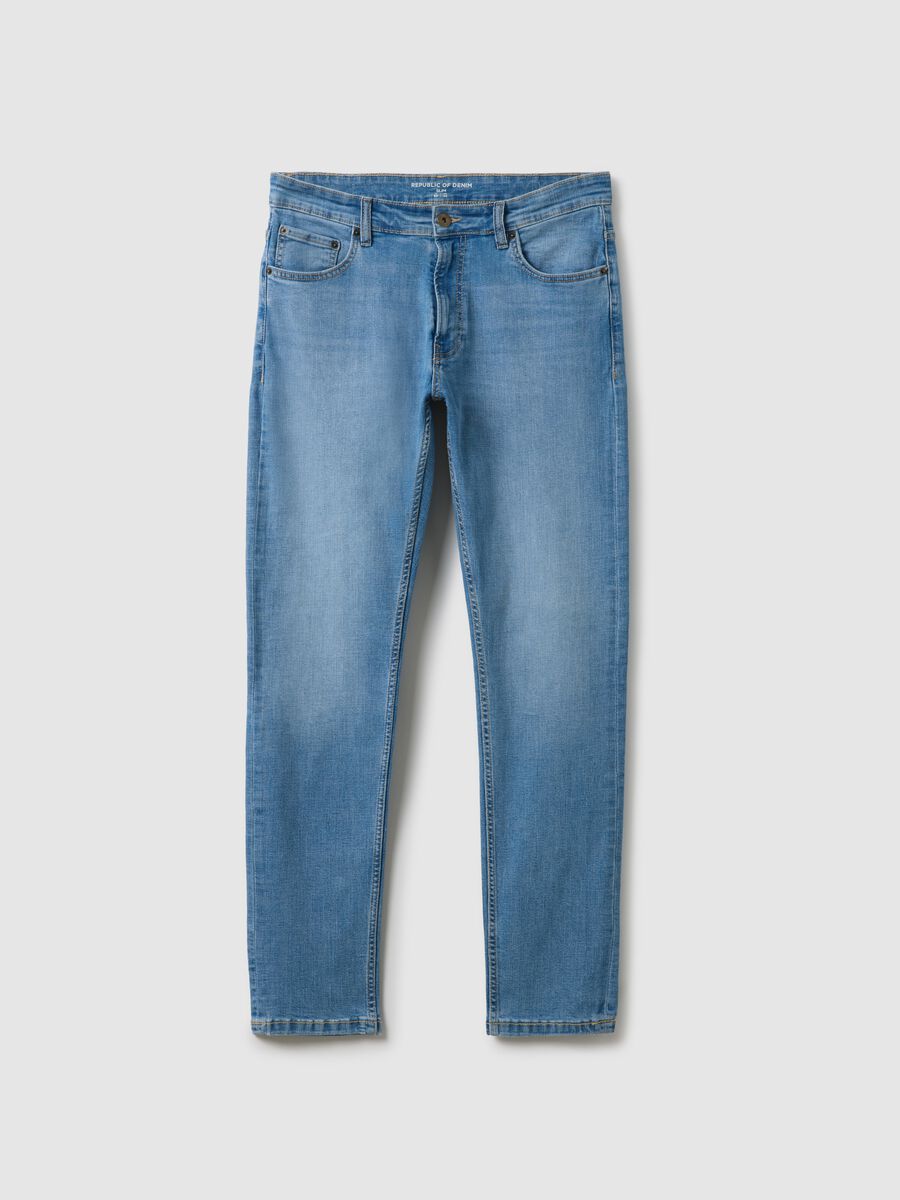 Slim Fit Stretch Cotton Light Blue Jeans_4