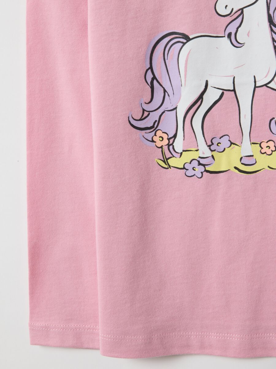 Girl's pink pure cotton top regular fit with print_3