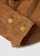 Regular fit brown genuine leather jacket with buttons_5