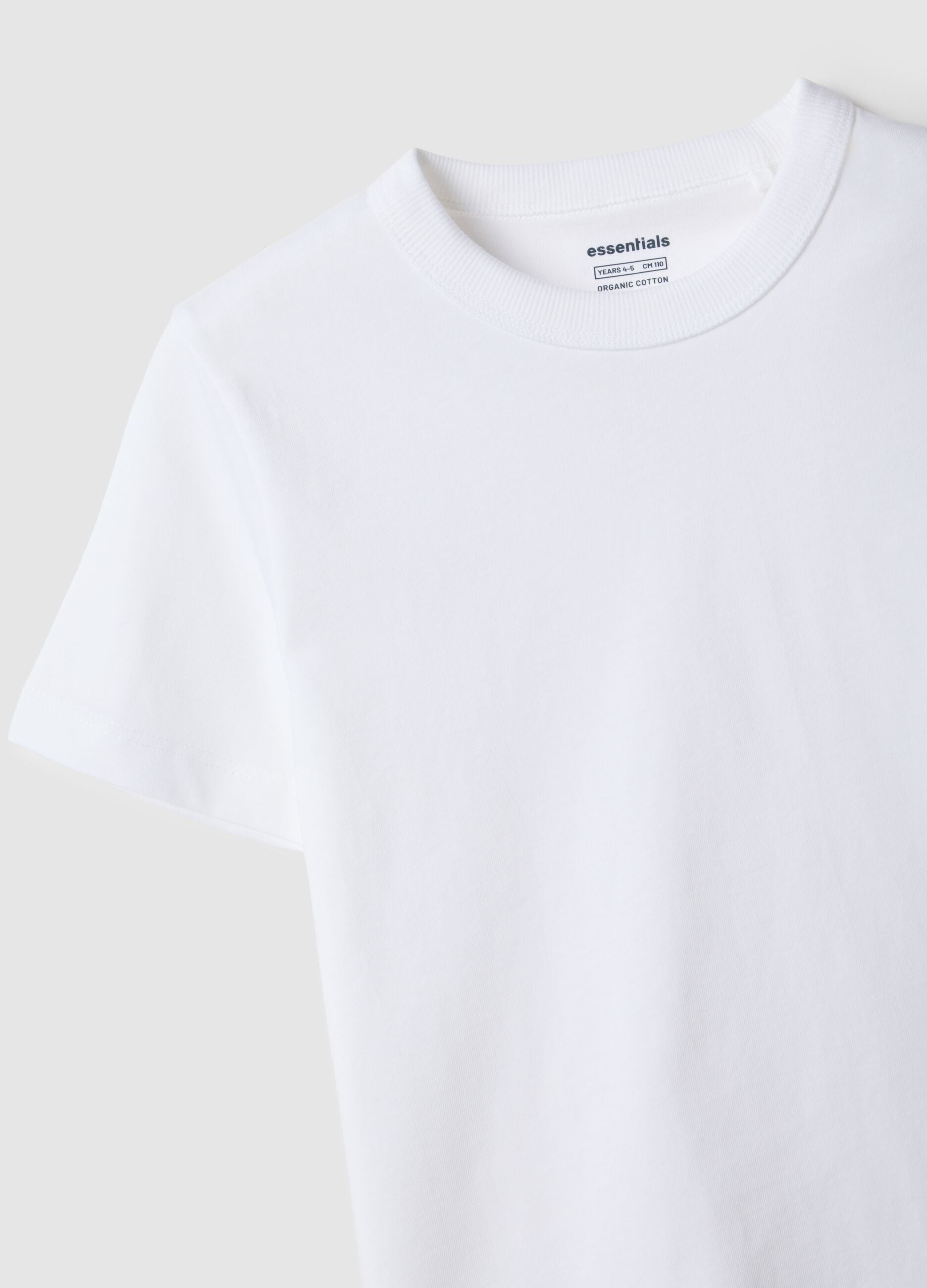White children's crew neck t-shirt in pure cotton regular fit