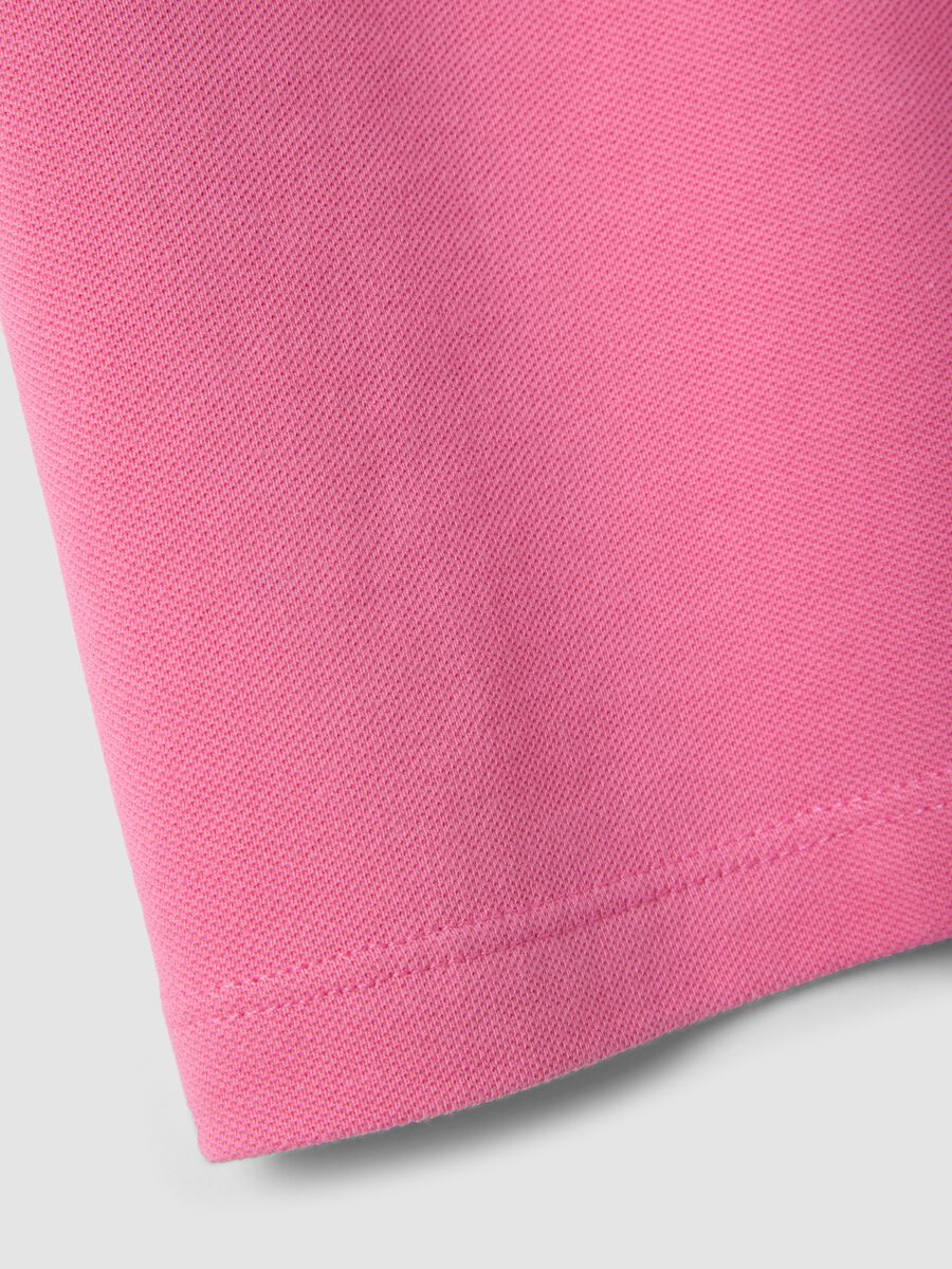 Pink pure cotton girl's polo shirt regular fit_3