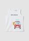 White organic cotton vest with print_0