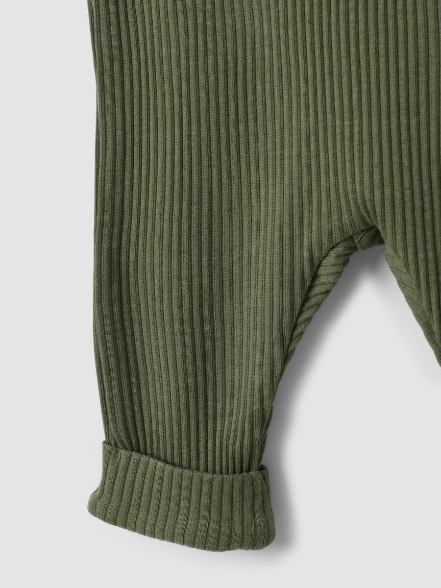 Green ribbed organic cotton baby set_2