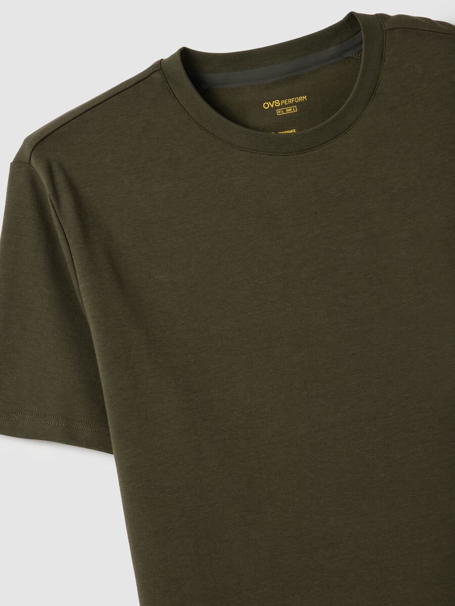 Green Cotton Blend Crew Neck T-shirt - Regular Fit_5
