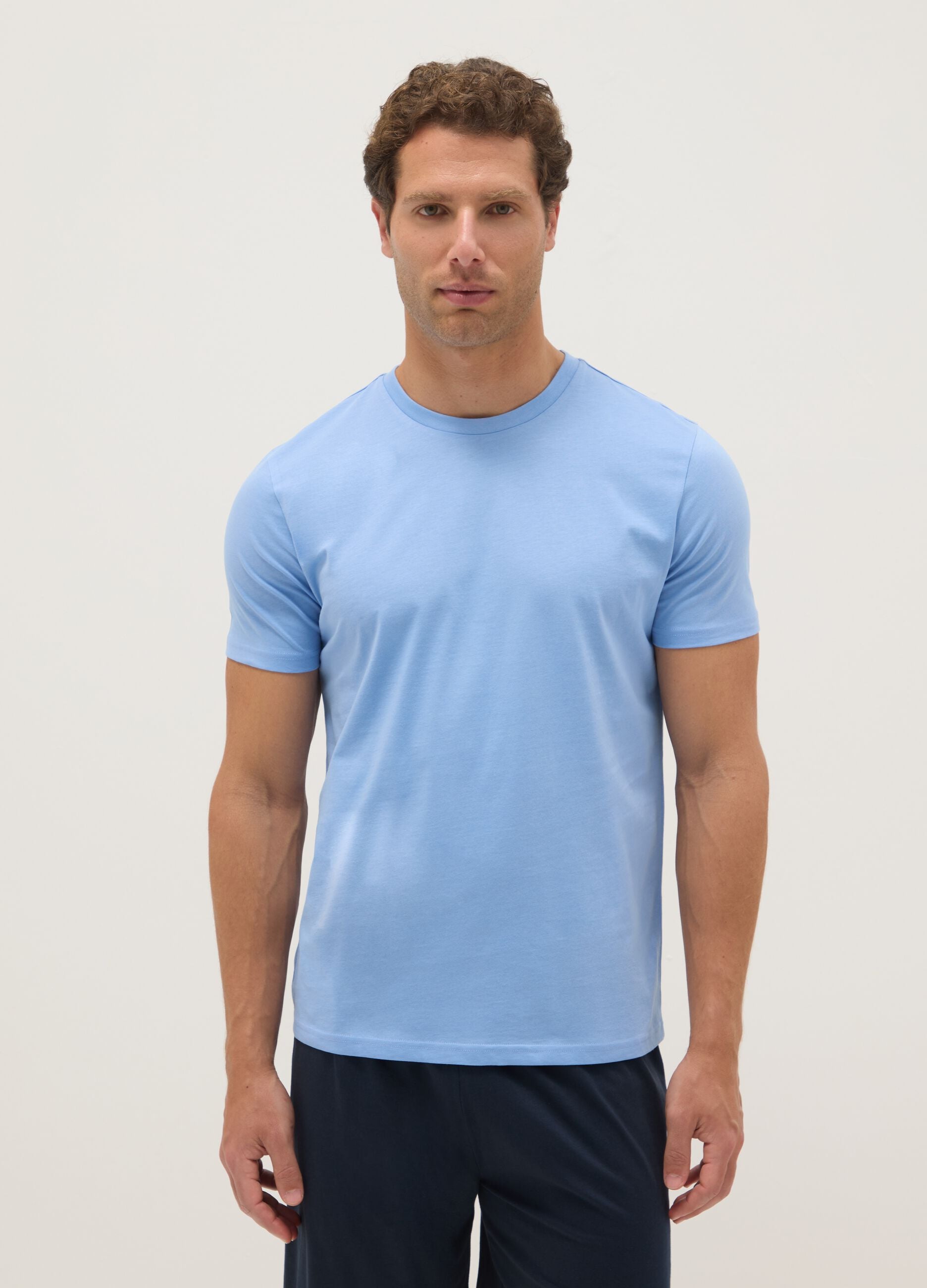 Short multicolour pyjamas in pure cotton regular fit