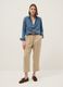 Beige Pure Viscose Jogger Trousers Regular Fit_0