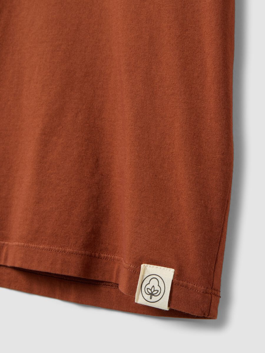 Red pure cotton regular-fit short-sleeve T-shirt_5