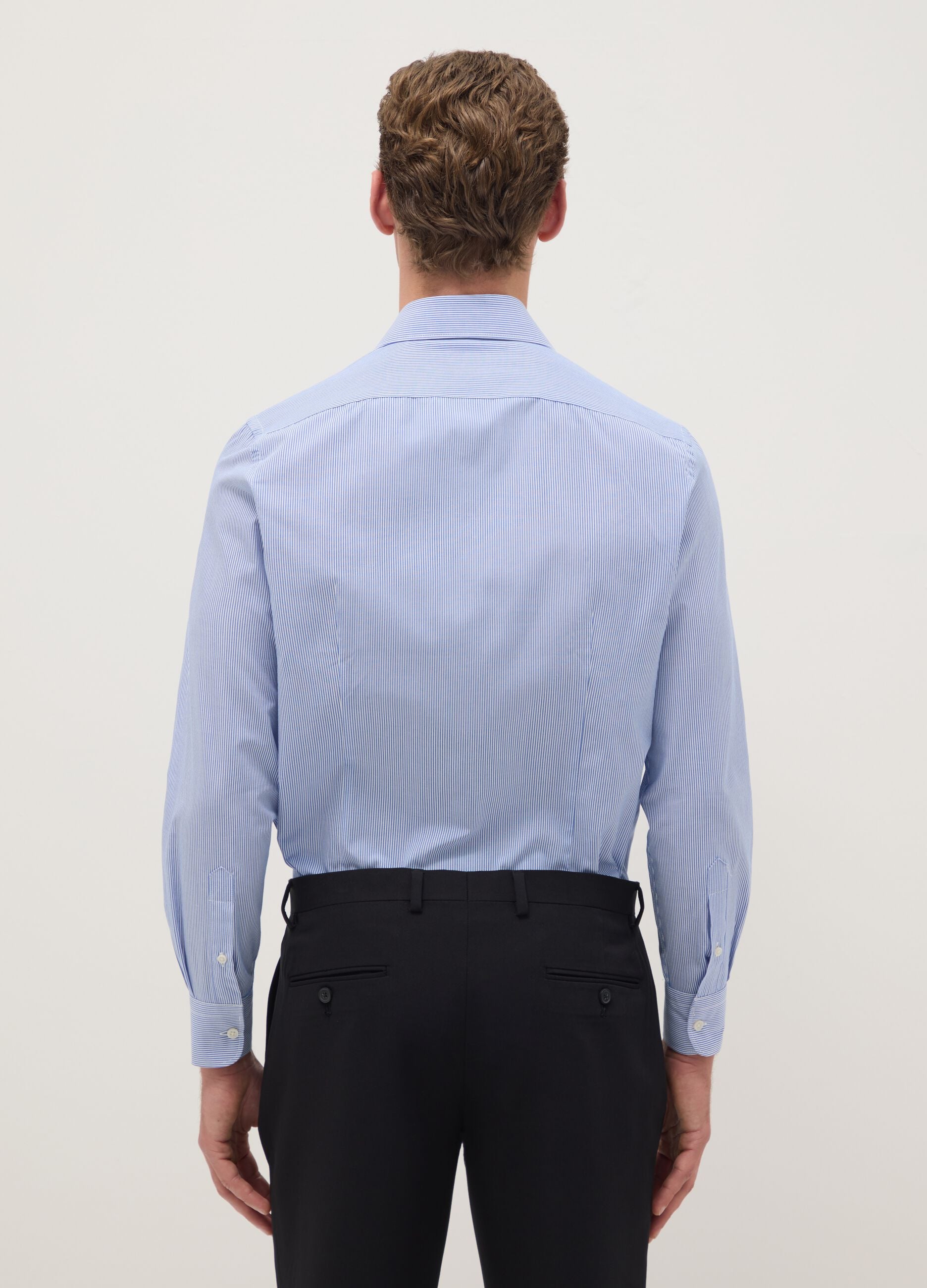 Multicolour striped slim fit cotton blend easy iron shirt