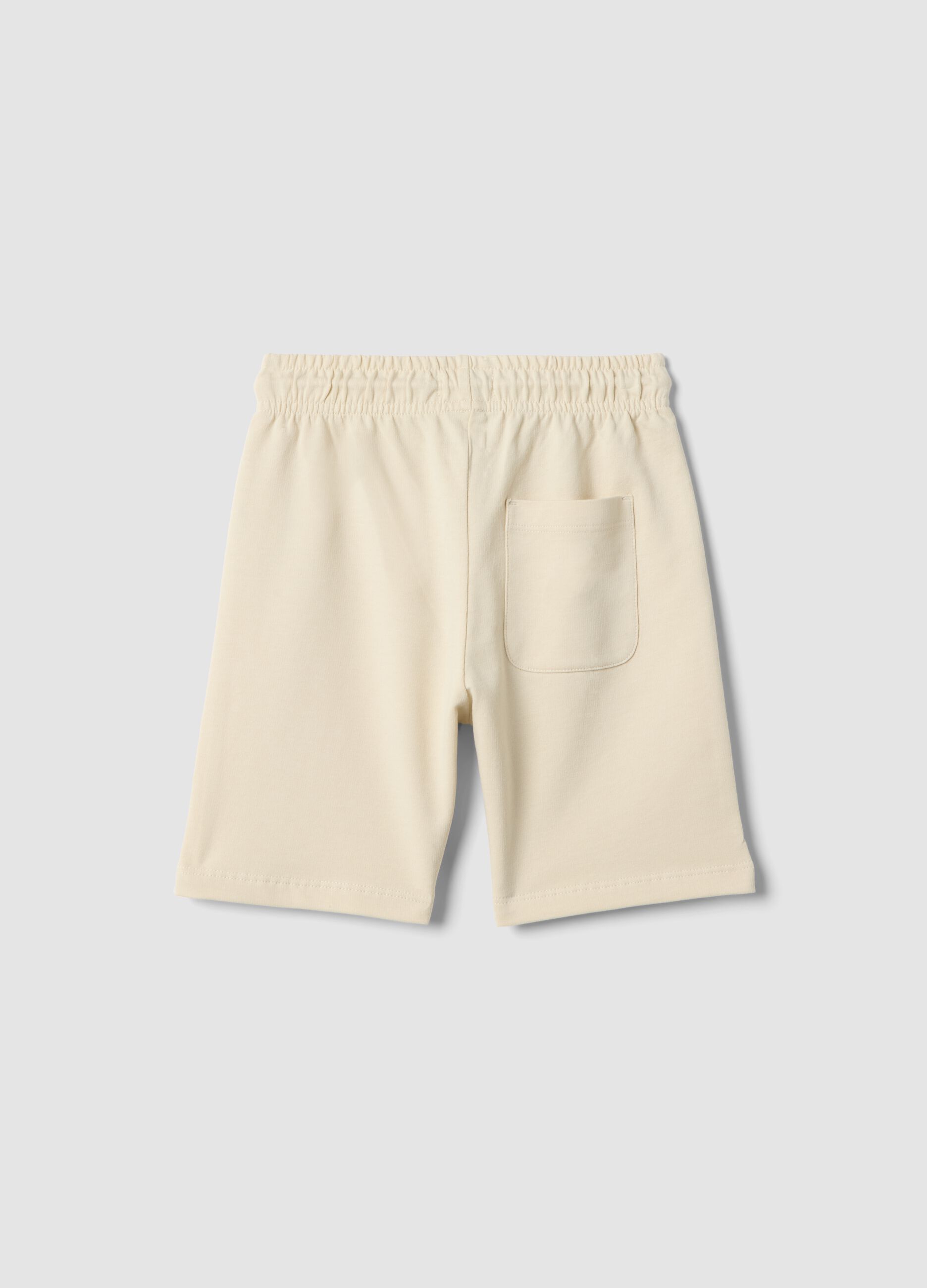 Regular fit beige pure cotton shorts for boys