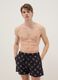 Black Swim Shorts with One Piece Prints_0