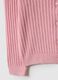 Girls' pink striped pure cotton cardigan regular fit_3