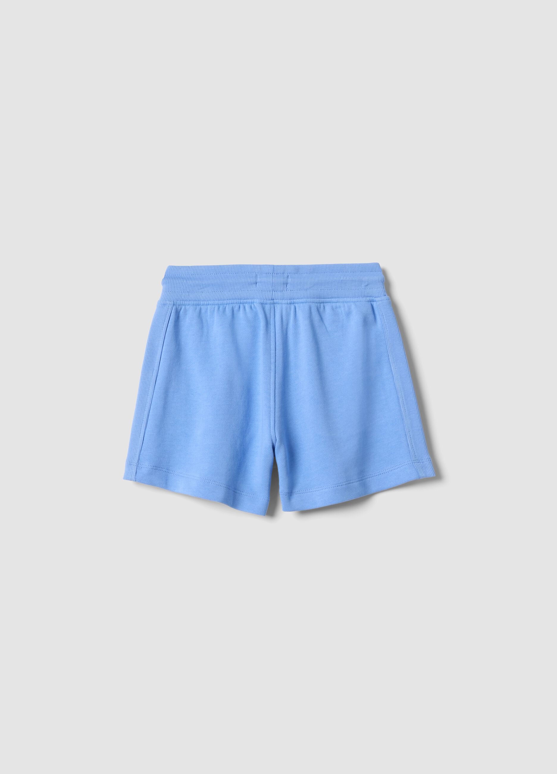 Girls&rsquo; light blue pure cotton shorts, regular fit