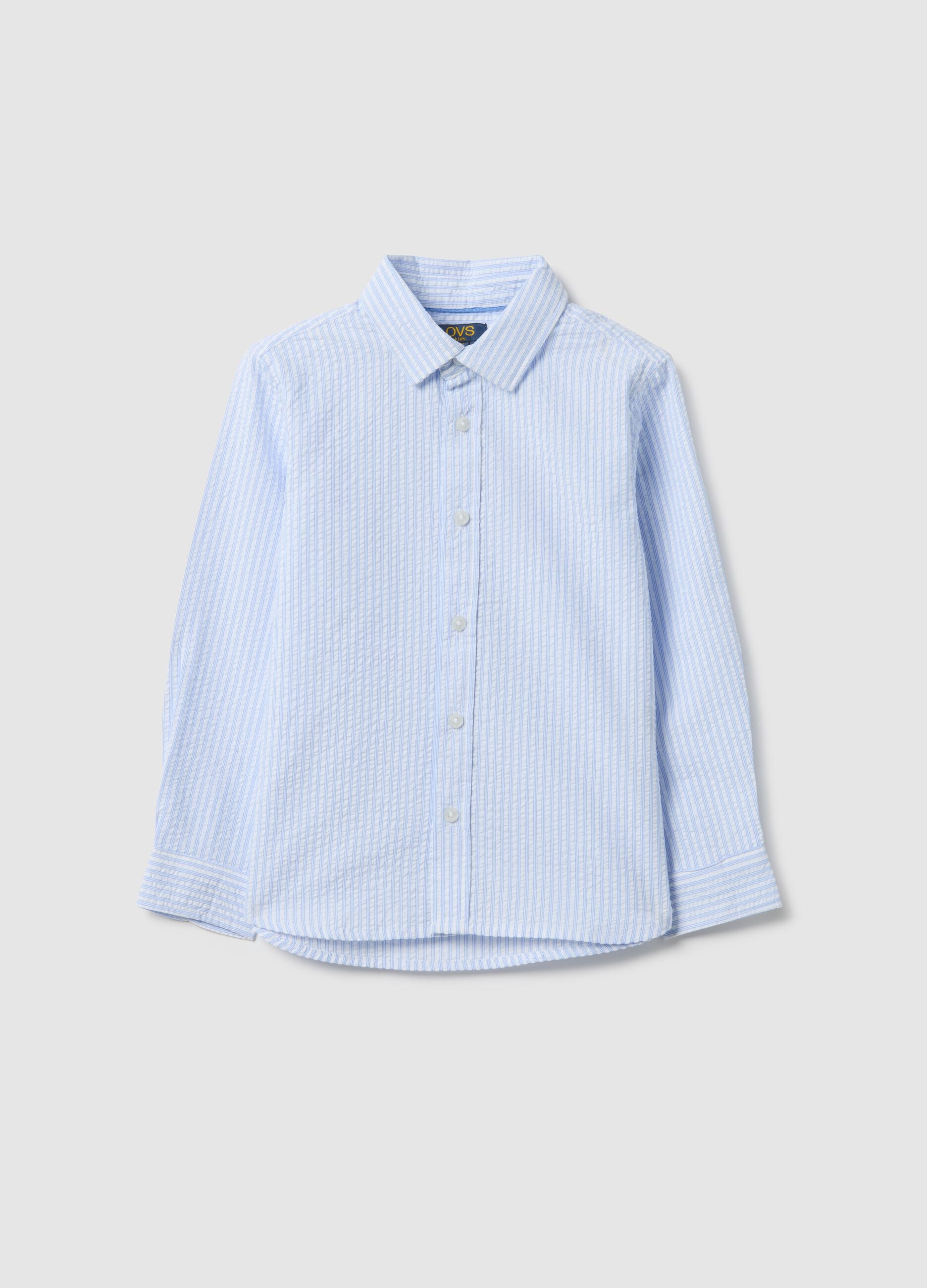 Boys' pure cotton multicolour striped shirt regular fit