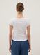White pure cotton regular fit T-shirt with deep Henley neck_3