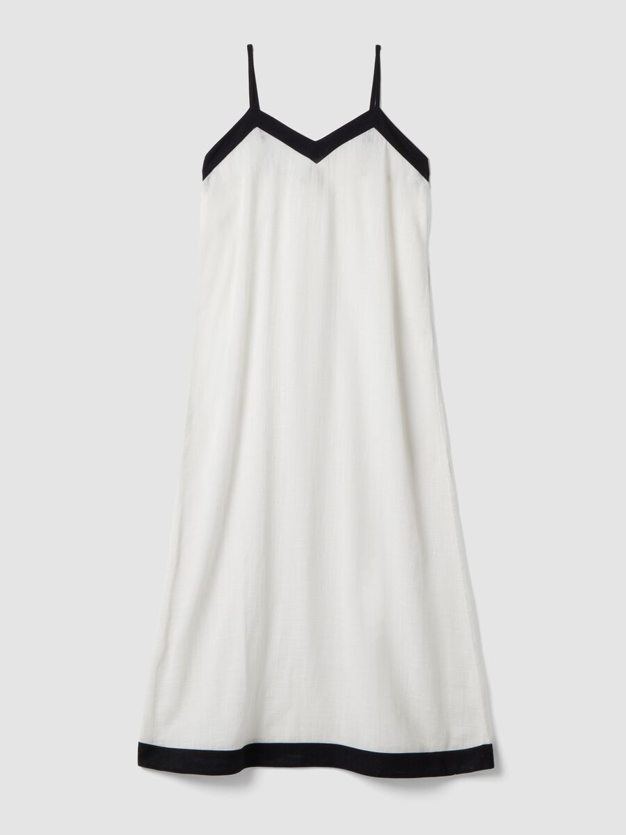 Long white cotton-viscose blend beach cover-up_4