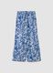 Blue and white organic cotton trousers with floral print_4