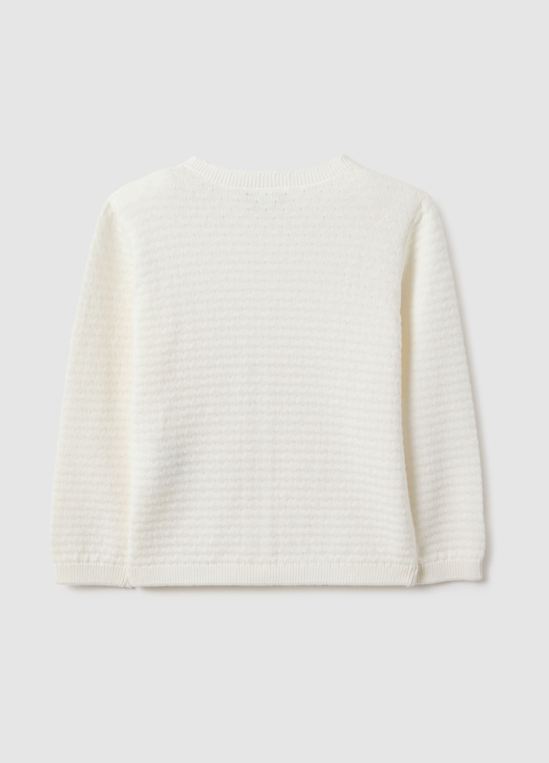 White pure cotton cardigan regular fit for baby girl