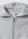Grey hooded sweatshirt in pure organic cotton, oversized fit for baby girl_2