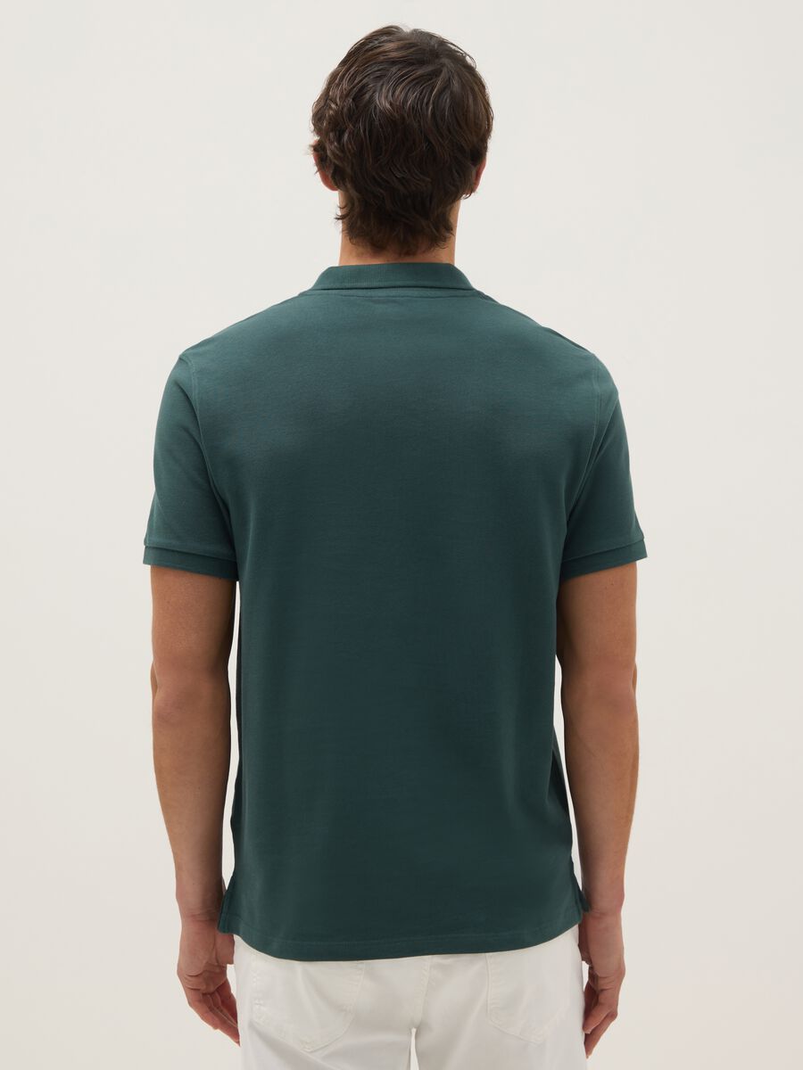 Green pure cotton polo shirt regular fit_3