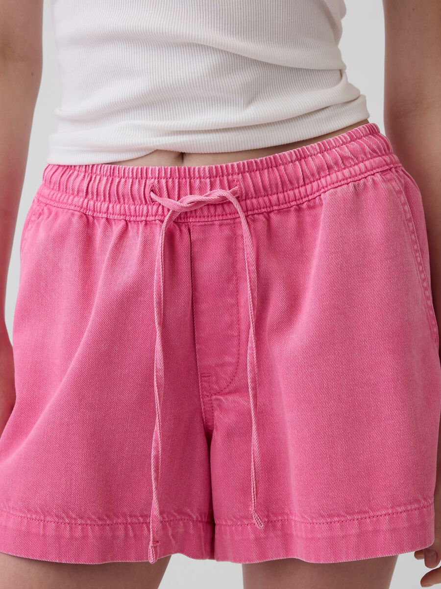 Cotton and Lyocell Blend Shorts_4