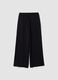Pantaloni neri wide leg con vita elasticizzata_5