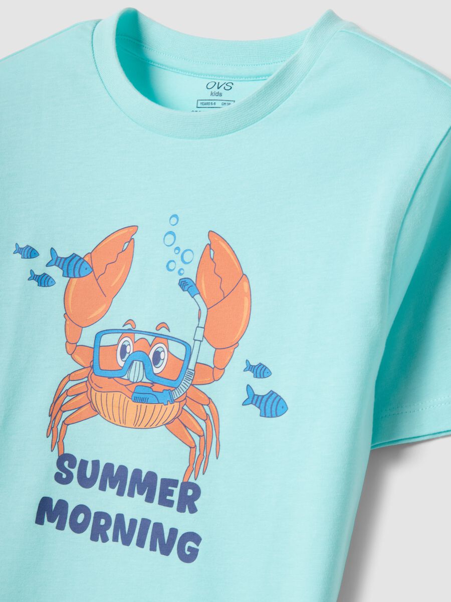 Blue and light-blue pure cotton boys&rsquo; pyjamas with crab print_2