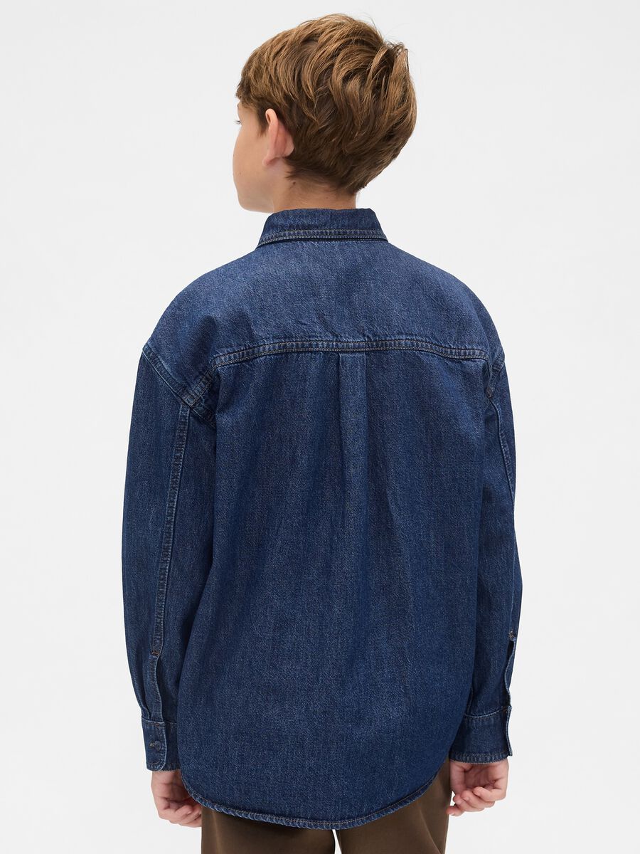 Long-sleeved denim shirt_1
