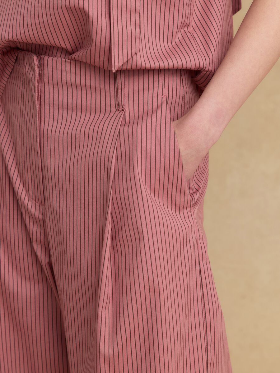 Pink striped stretch-cotton palazzo trousers_3