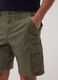 Green stretch cotton cargo Bermuda shorts_3