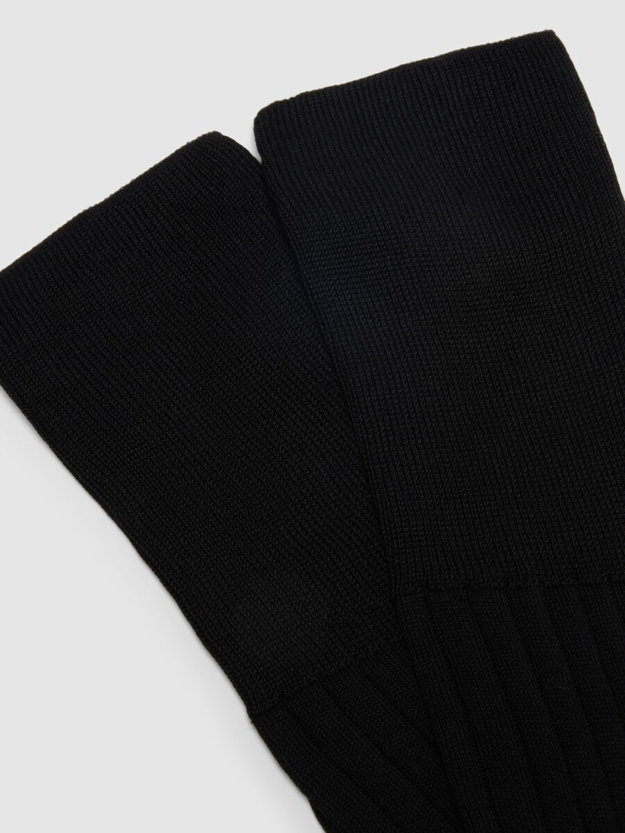 Twin-pack of short black pure cotton socks, regular fit_1