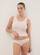 Beige regular fit stretch cotton vest with lace trim_0