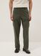 Green regular-fit linen and cotton-blend cargo trousers_1