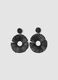 Black raffia earrings_0