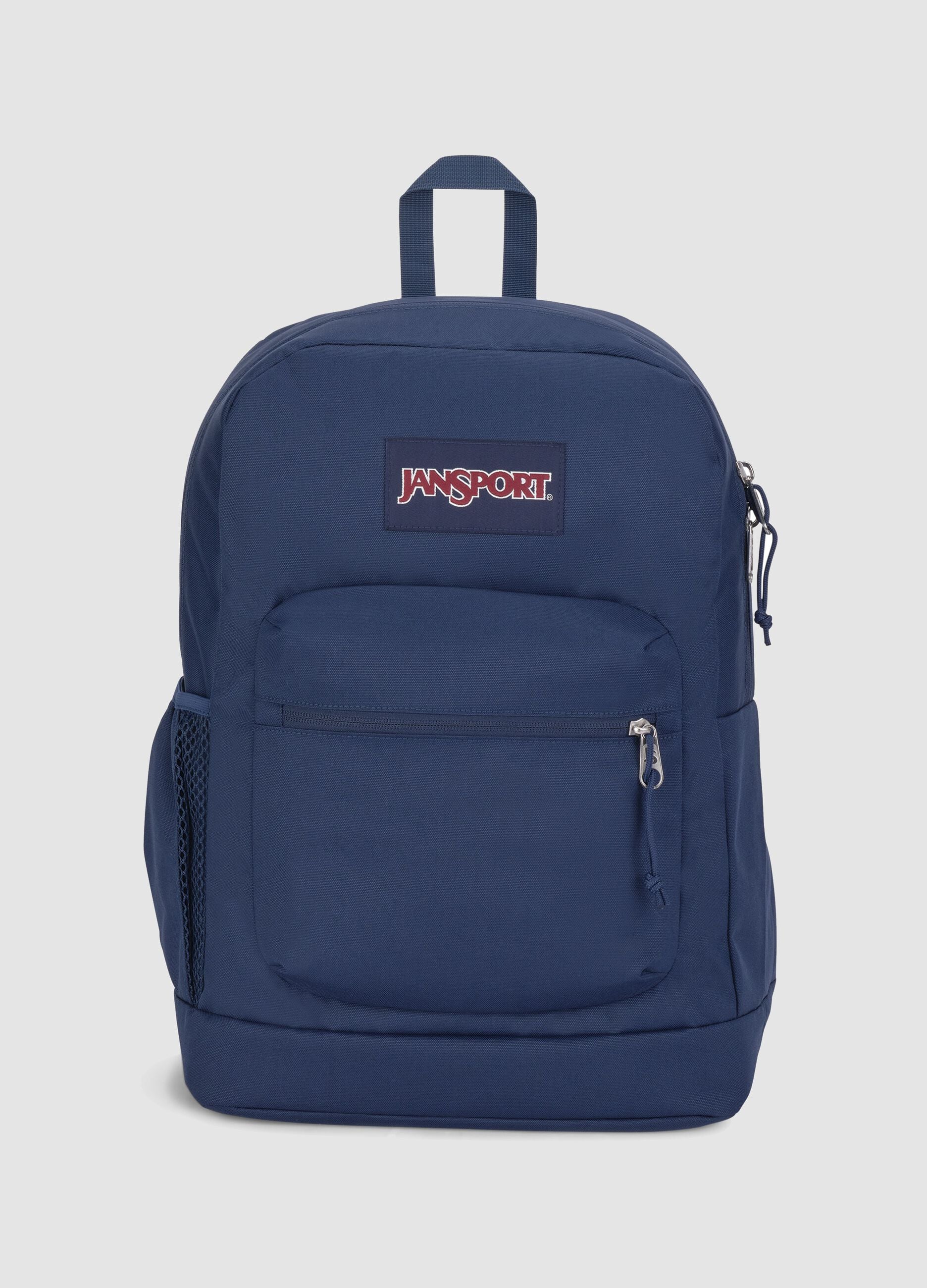 Blue backpack with front pocket