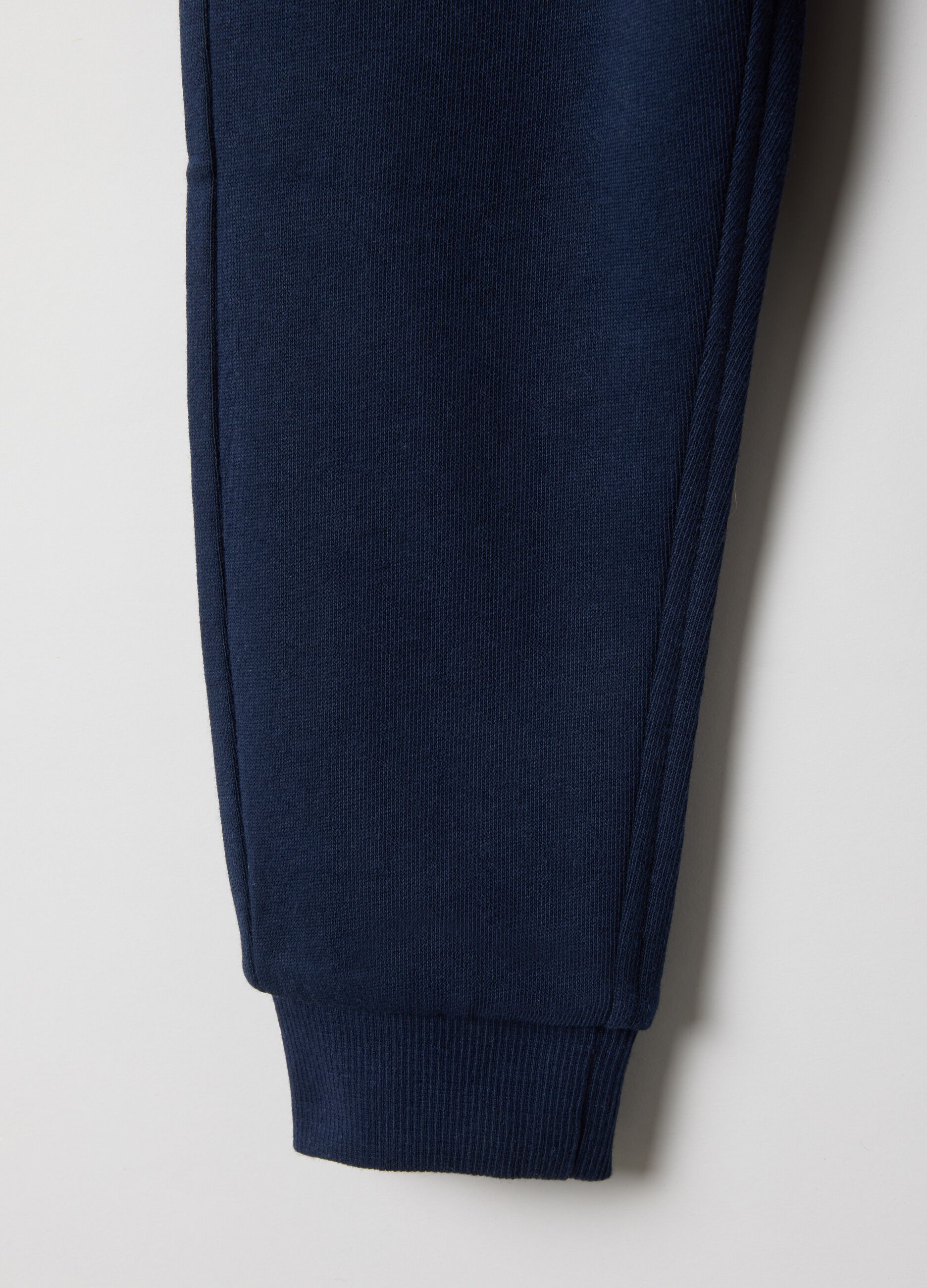 Children's Regular Fit Blue Cotton Jogger Trousers