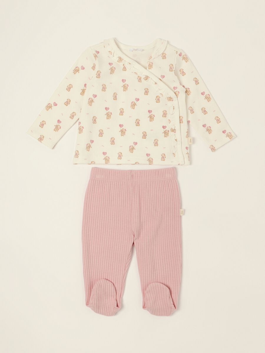 Baby girls&rsquo; multicolour print stretch-cotton set_0