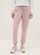 Pink cotton blend regular fit trousers with Everlast logo_1
