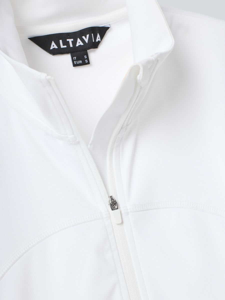 Felpa full zip bianca in tessuto tecnico elasticizzato ALTAVIA COURT_5