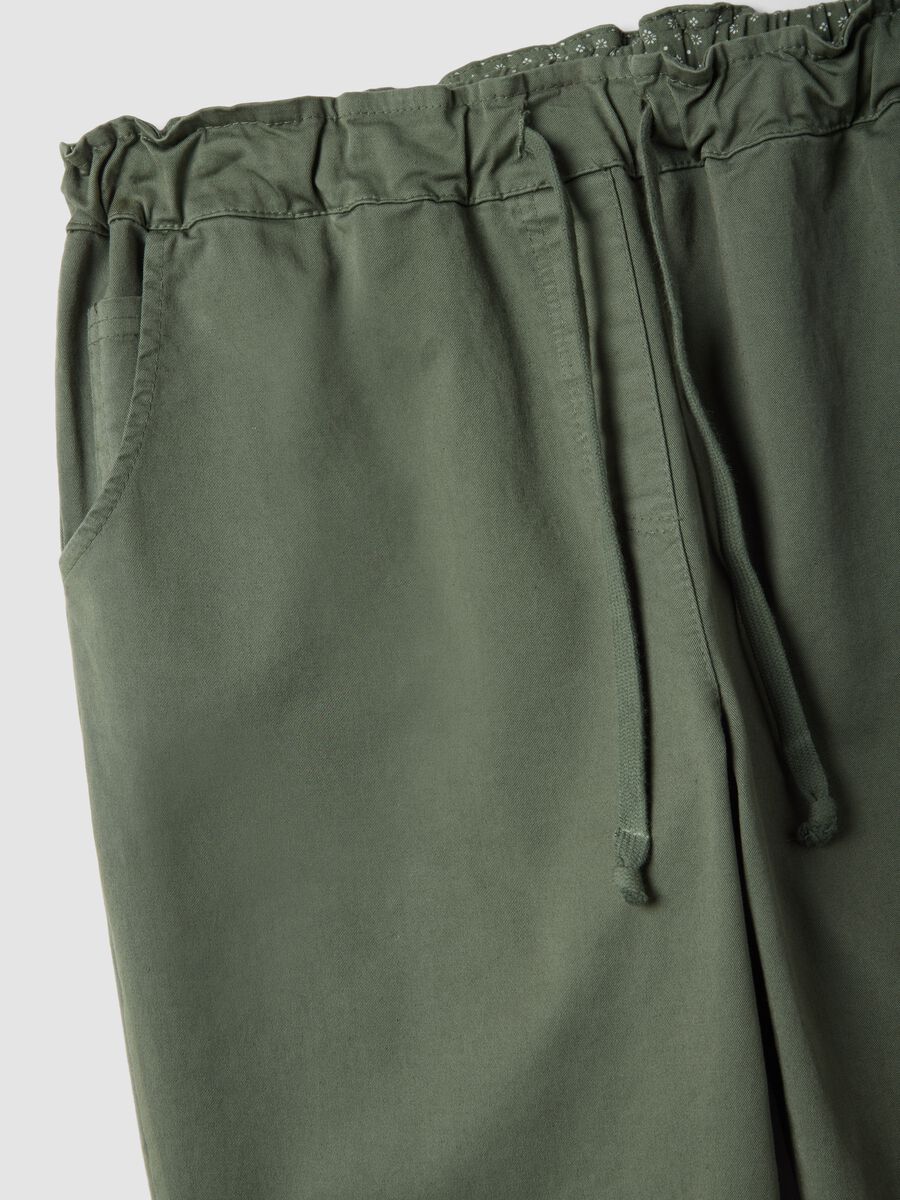 Green Stretch Cotton Trousers Regular Fit_5
