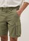 Green regular-fit pure cotton cargo shorts_3